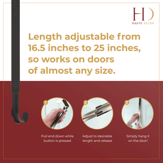 Adjustable Wreath Hanger, Matte Black