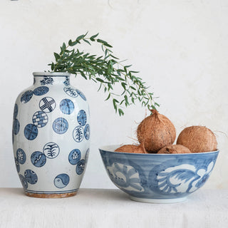 Hand-Painted Stoneware Decorative Bowl