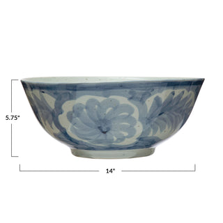 Hand-Painted Stoneware Decorative Bowl
