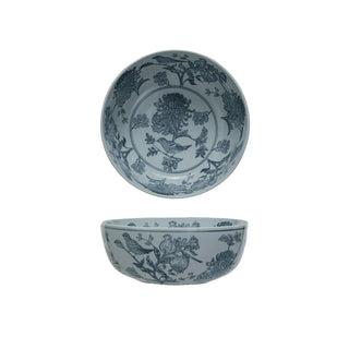 Hand-Stamped Bowl w/ Birds & Botanicals