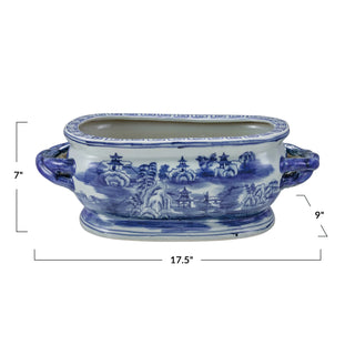 Oval Stoneware Vintage Planter