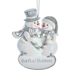 "Our 1st Christmas" Snow Couple Ornament