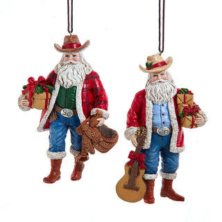 Western Cowboy Santa Ornament