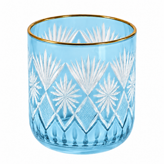 Fetched Etched Cut Glass Sipper