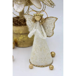Glittered Edge Capiz Angel Ornament