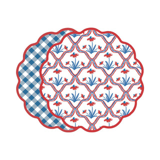 VIDA Americana Floral and Gingham Reversible Placemats, Set of 4