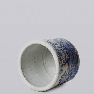 Blue and White Porcelain Four Seasons Footed Cachepot