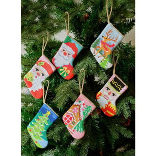 Embroidered Santa Mini Stocking