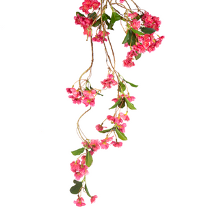 Gold Dark Pink Blossom Garland, 5'