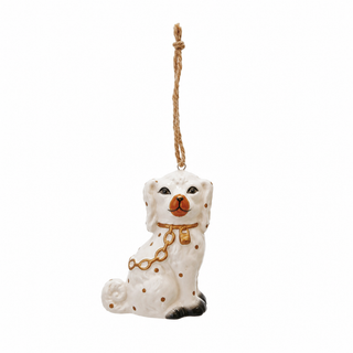 Hand-Painted Staffordshire Dog Christmas Ornament