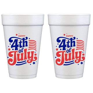 Happy 4th with Stripes Foam Cup Set