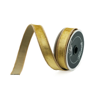 Gold Velvet Wired Ribbon, .75"X10YD