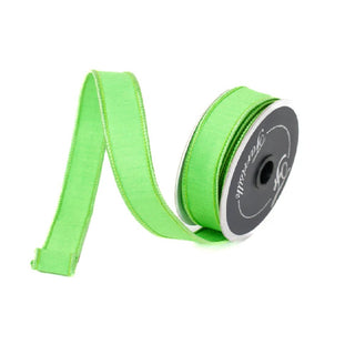 Green Sherbet Dupion Ribbon, 1" X 10YD