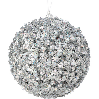 Silver Glamour Sequin Ball Ornament