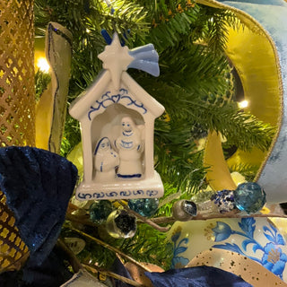 Delft Blue Porcelain Holy Family Ornament