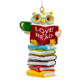 Love To Read Hanging Owl Ornament