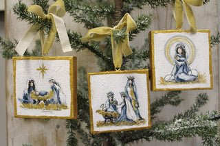 Nativity Canvas Ornament