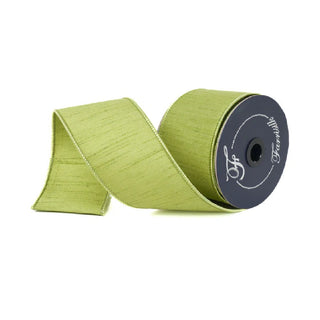 Dusted Lime Dupion Ribbon, 2.5" X 10YD
