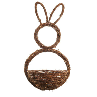 Lit Grapevine Bunny Wreath Basket