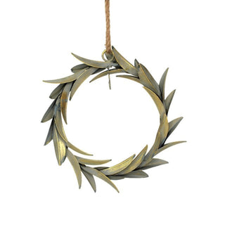 Metal Laurel Wreath in Sage