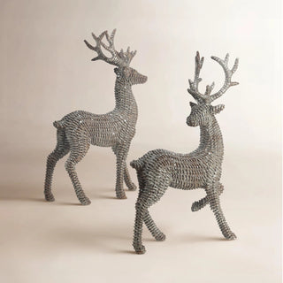 Glitter Rattan Standing Deer