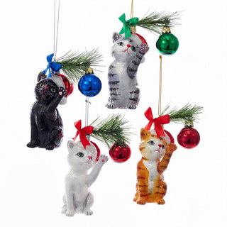 Noble Gems™ Christmas Cat Glass Ornament