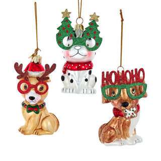 Noble Gems™ Glass Christmas Dog Ornament