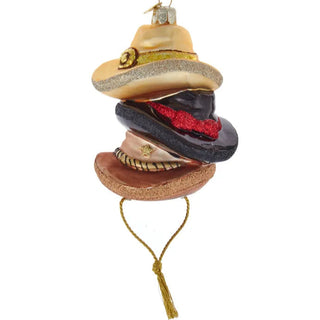 Noble Gems™ Glass Stacked Western Hats Ornament