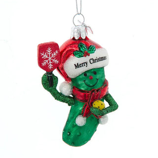 Noble Gems™ Glass Pickleball Pickle With Santa Ornament
