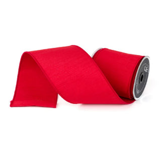 Bold Red Dupion Ribbon, 4" X 10YD