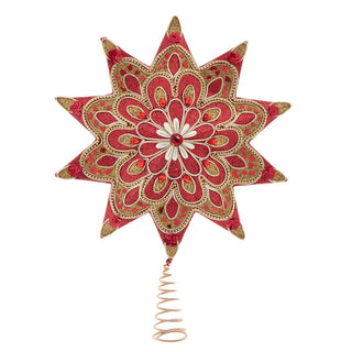 Ruby Red & Gold Star Treetop