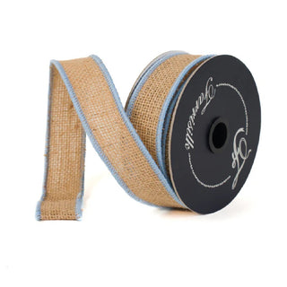 Light Blue Accent Burlap Ribbon, 1" X 10YD