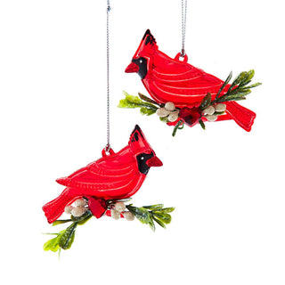 Red Cardinal On Mistletoe Branch Ornament