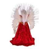 Multicolored Fiber-Optic Red and Gold Angel Treetop