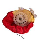 Multicolored Fiber-Optic Red and Gold Angel Treetop