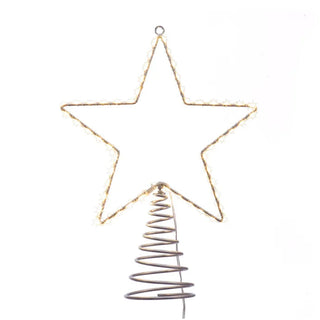 Pre-Lit Metal Wire Star Tree Topper