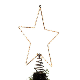 Pre-Lit Metal Wire Star Tree Topper