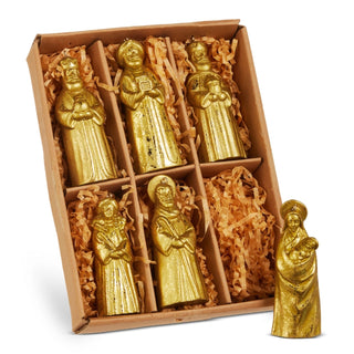Box of Gold Nativity Ornaments Set