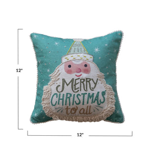 Merry Christmas Pom Pillow