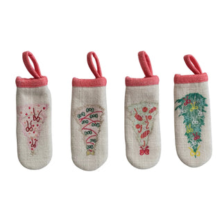 Embroidered Christmas Tree Pot Handle Cover