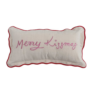Embroidered Merry Kissmas Pillow