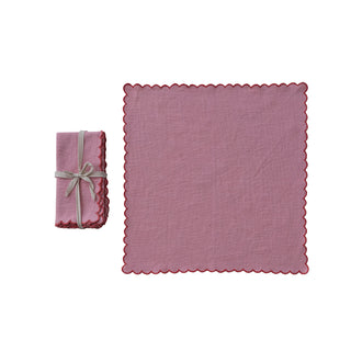 Pink Scalloped Edge Napkin Set