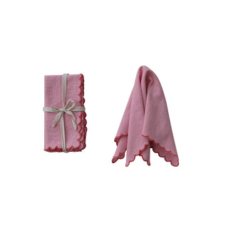 Pink Scalloped Edge Napkin Set