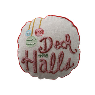 Round Deck The Halls Pillow