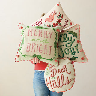 Round Deck The Halls Pillow