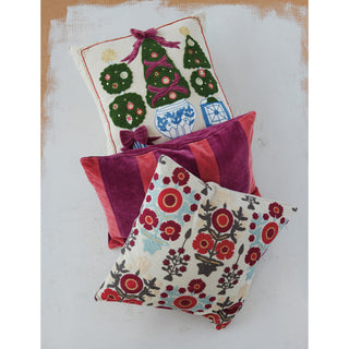 Christmas Topiary Pillow with Velvet Bows
