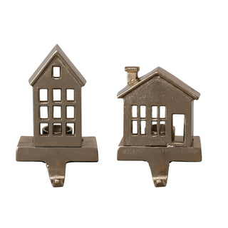 Gold Tealight House Shaped Stocking Holder