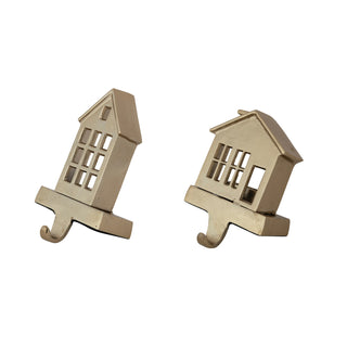 Gold Tealight House Shaped Stocking Holder