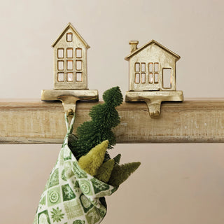 Gold Tealight House Shaped Stocking Holder