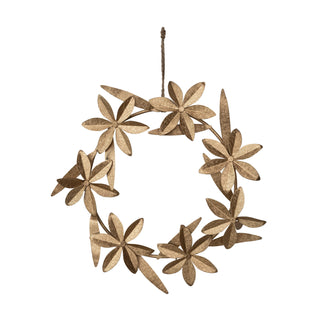 Gold Metal Flowers Wreath